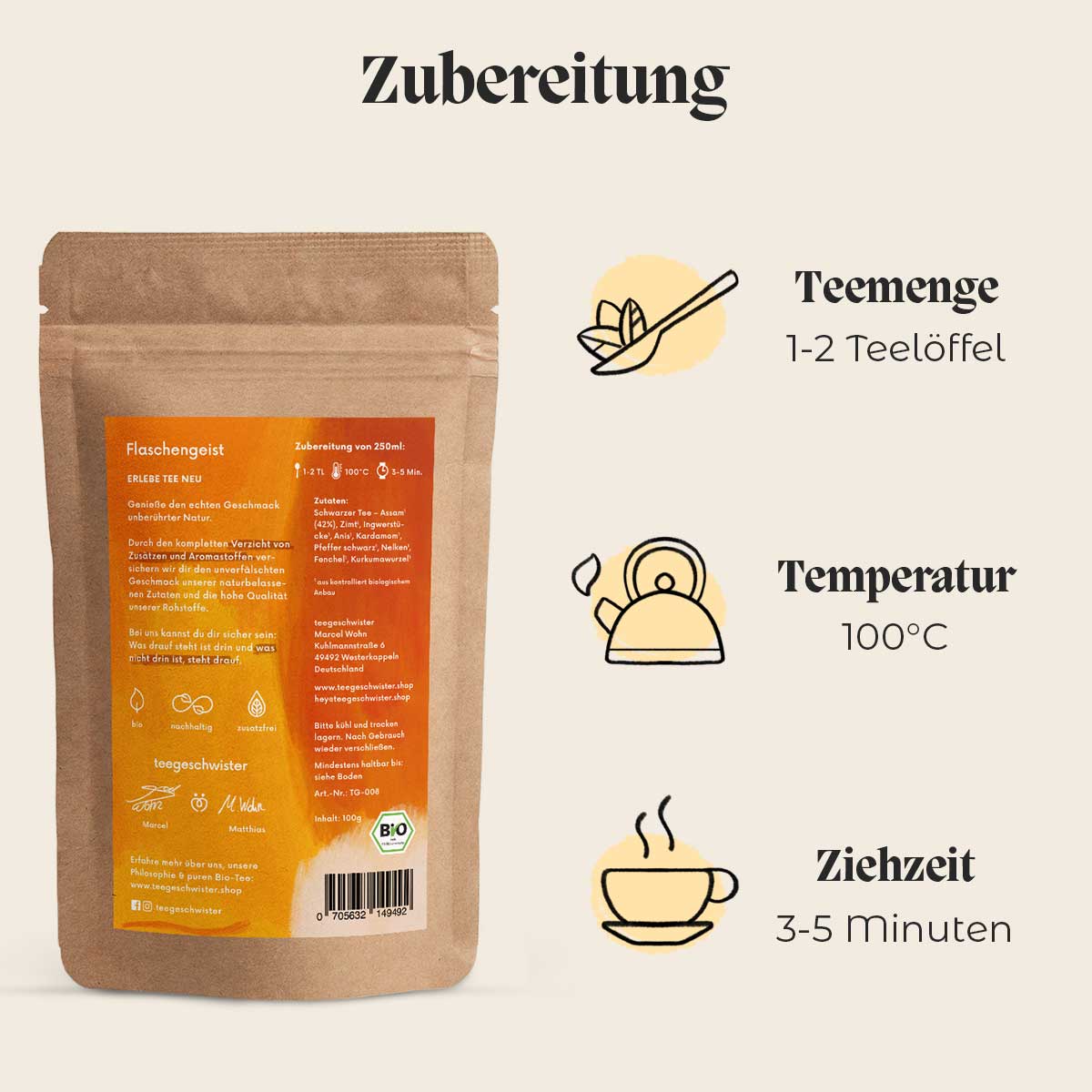 Auf diesem Bild wird die Zubereitung des orientalischen Gewürztees dargestellt.