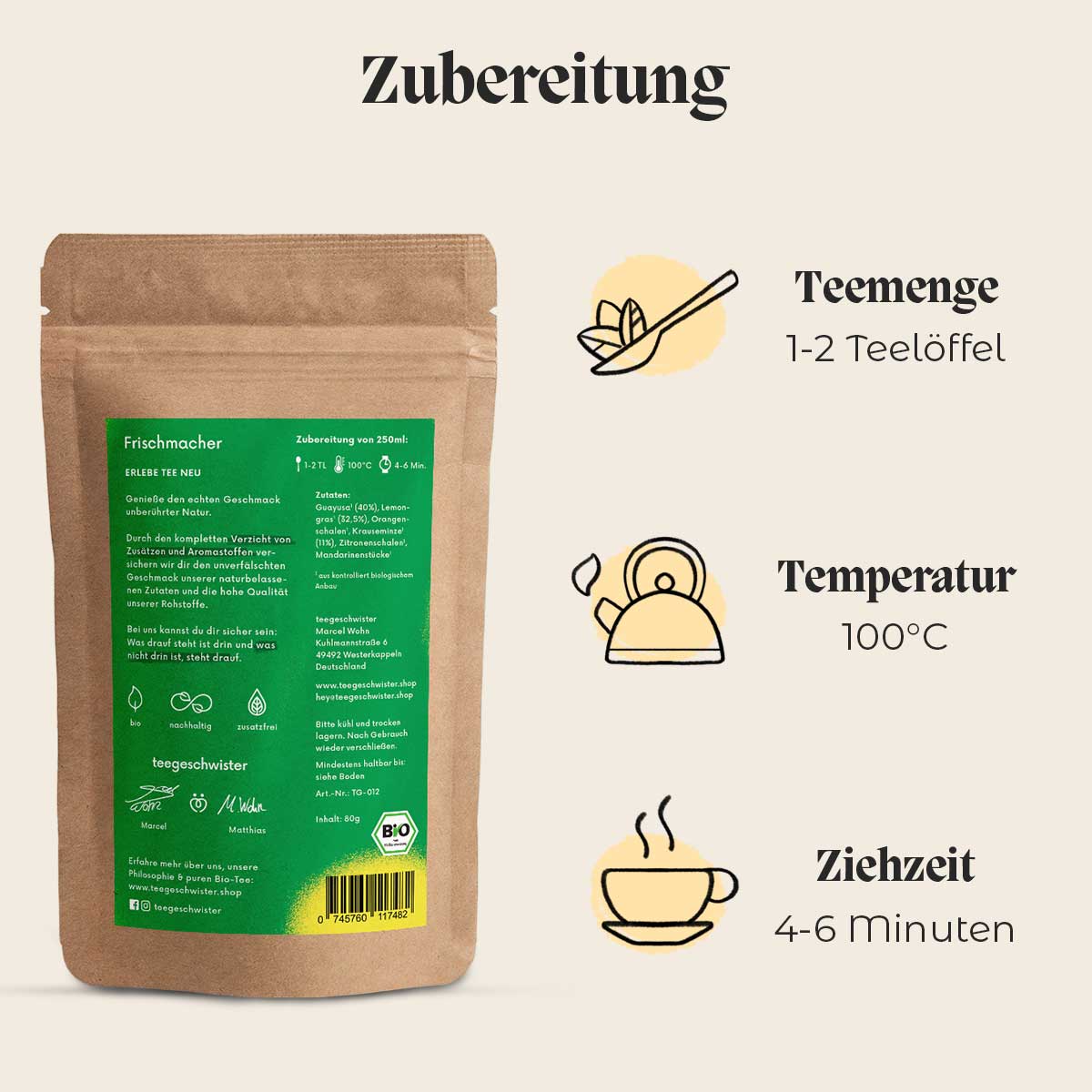 Dieses Bild zeigt die Zubereitung des Guayusa Tee.