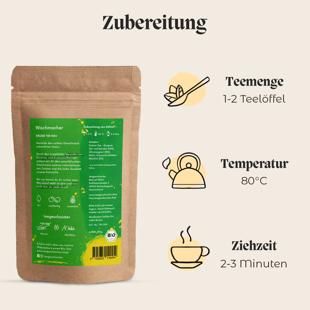 wachmacher tee zubereitung
