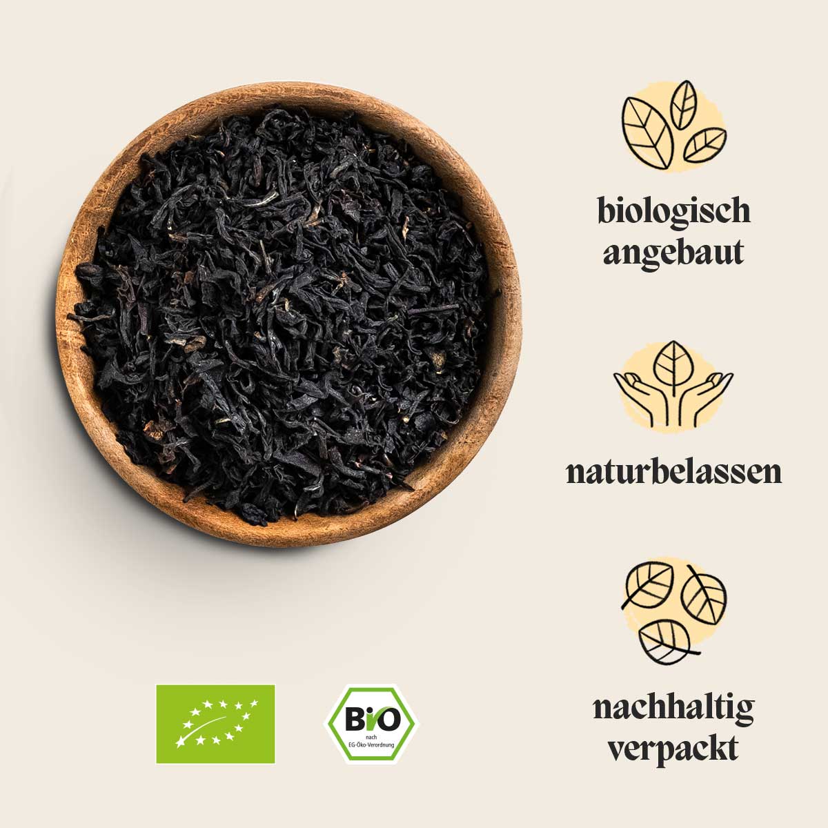 In diesem Bild sieht man den losen schwarzen Tee Assam.