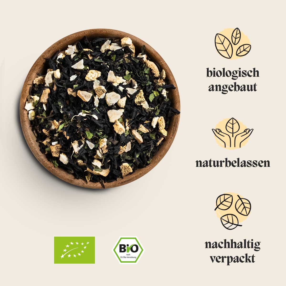 In diesem Bild sieht man die Mischung des Bio Tee Geschenk für den Bruder.
