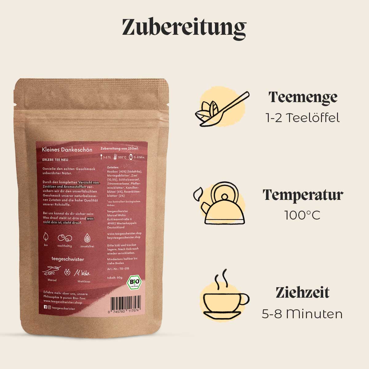 In diesem Bild sieht man die Zubereitung des Geschenk Tees.