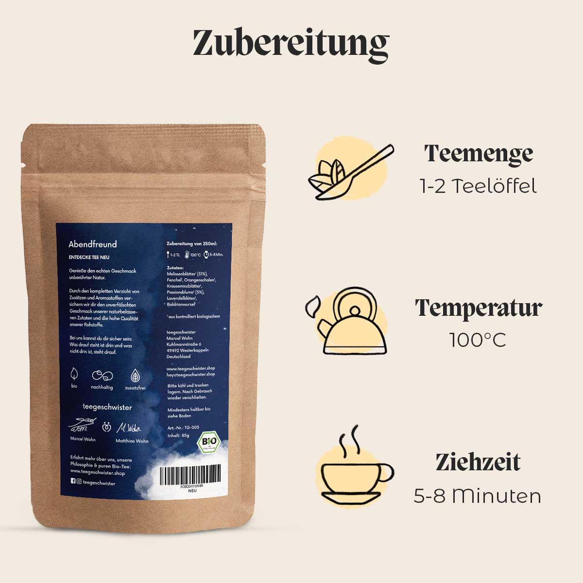 Auf diesem Bild wird die Zubereitung des Abendtees dargestellt.