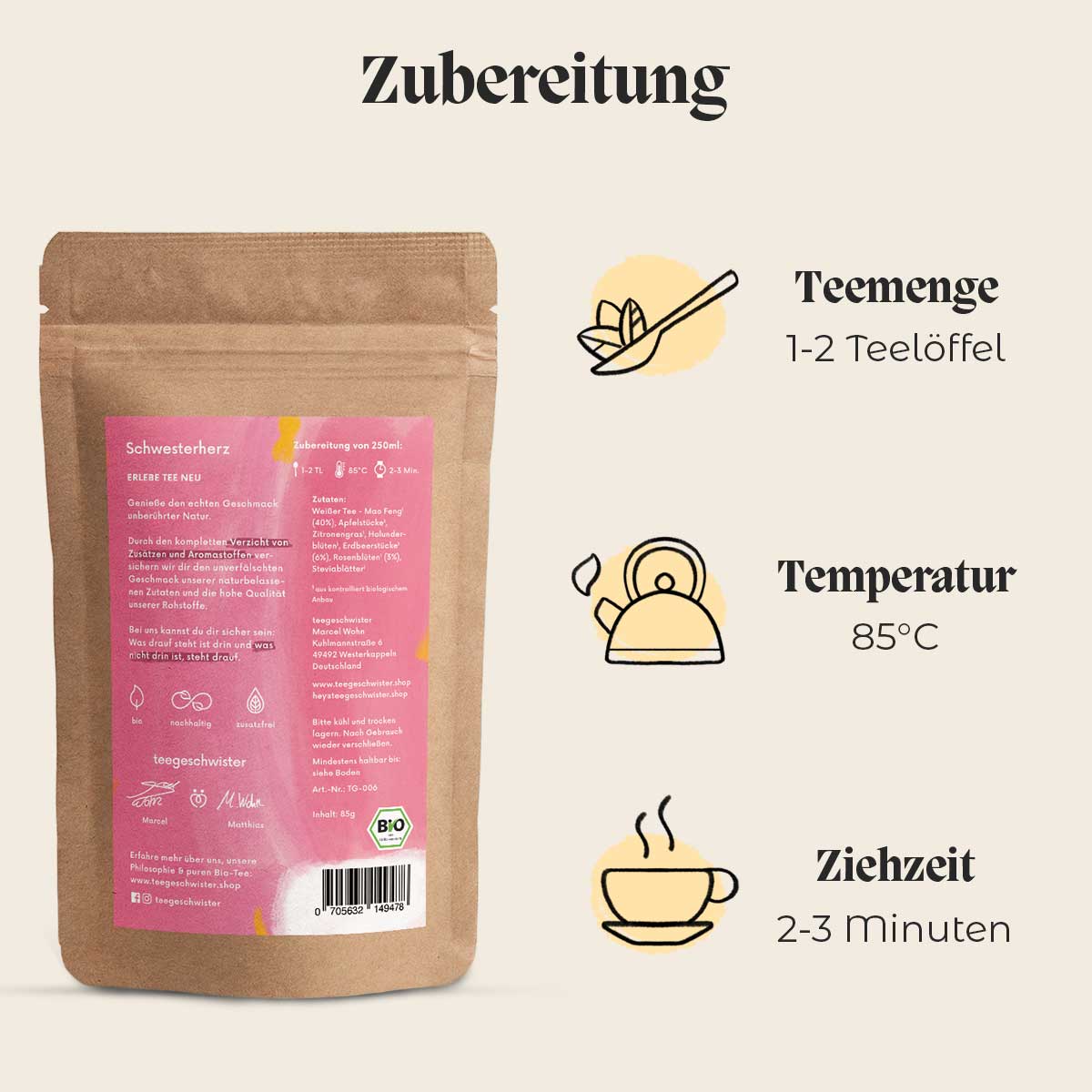 Schwester Geschenk Tee Zubereitung