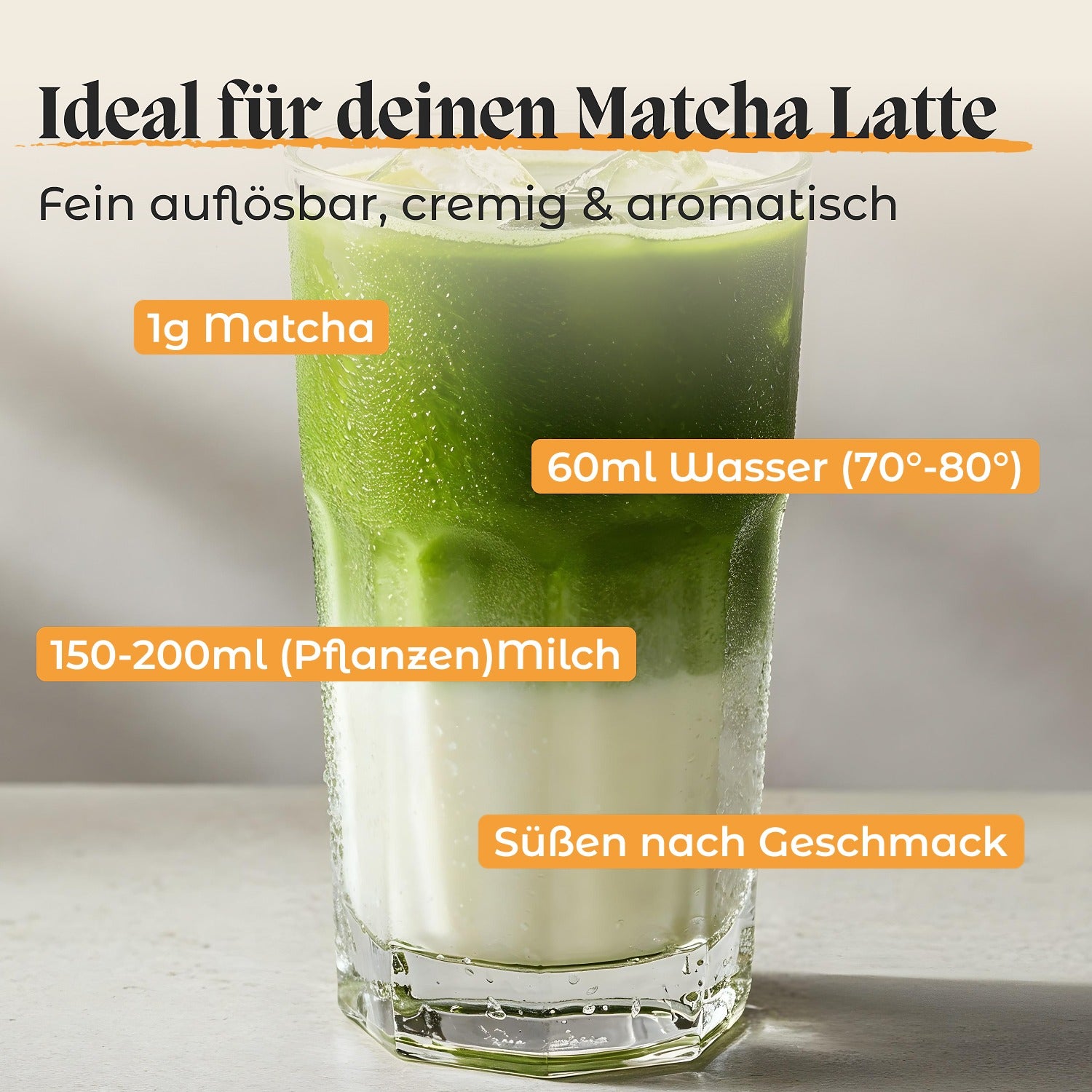 matcha tee für matcha latte