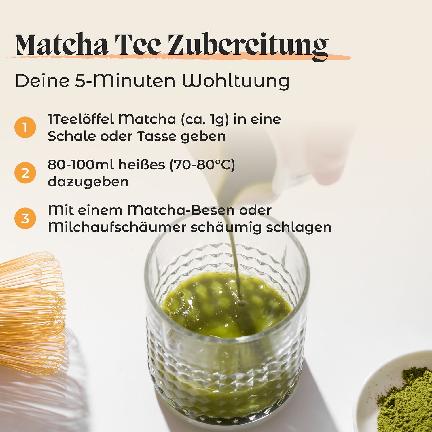 matcha tee Zubereitung
