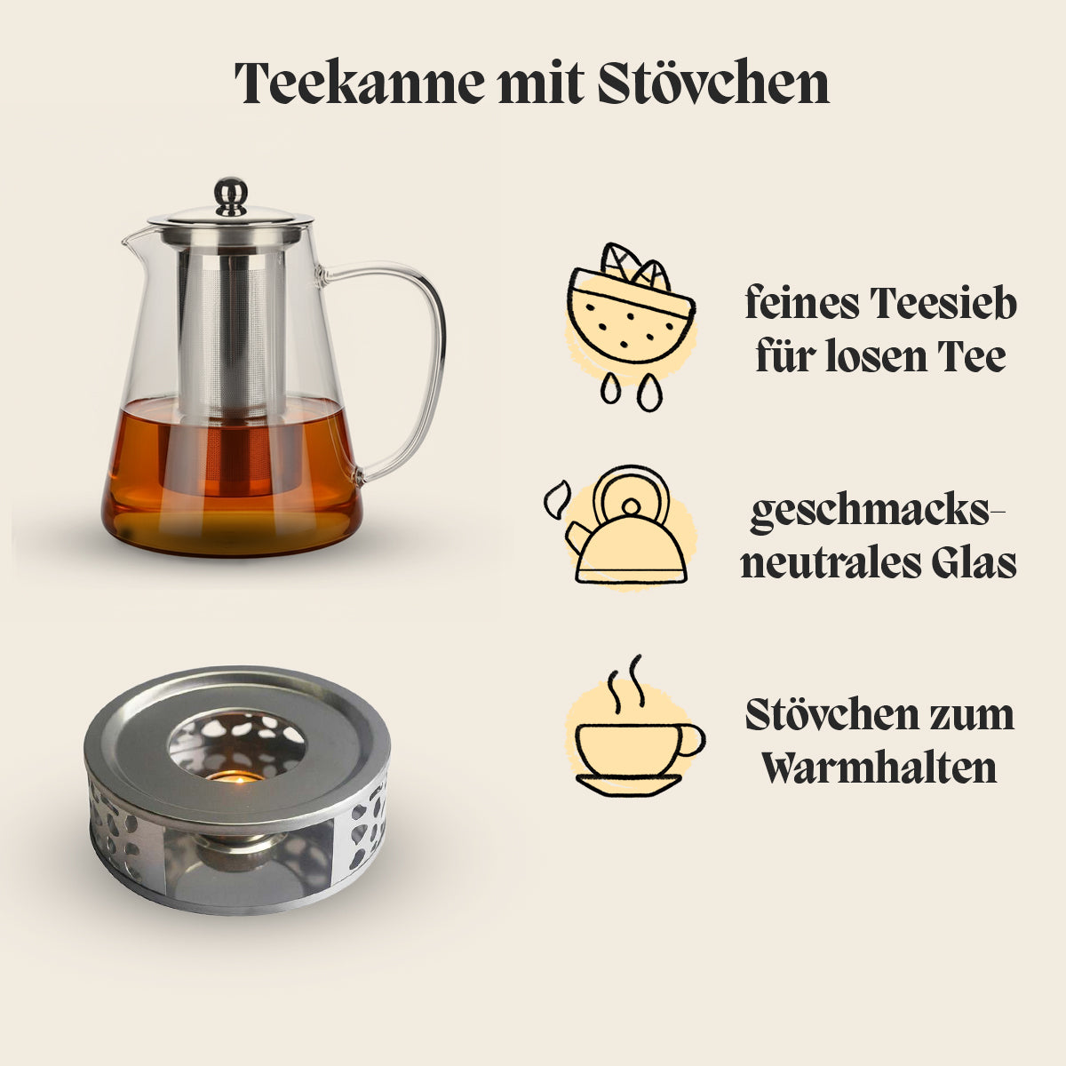 Teekanne mit Stövchen