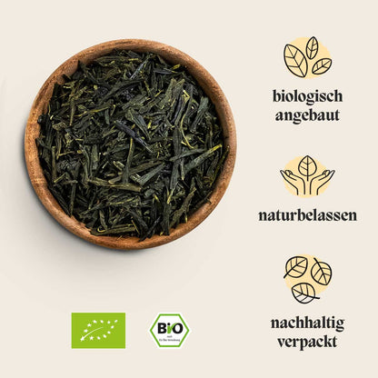 In diesem Bild sieht man den lose Japan Sencha Tee.